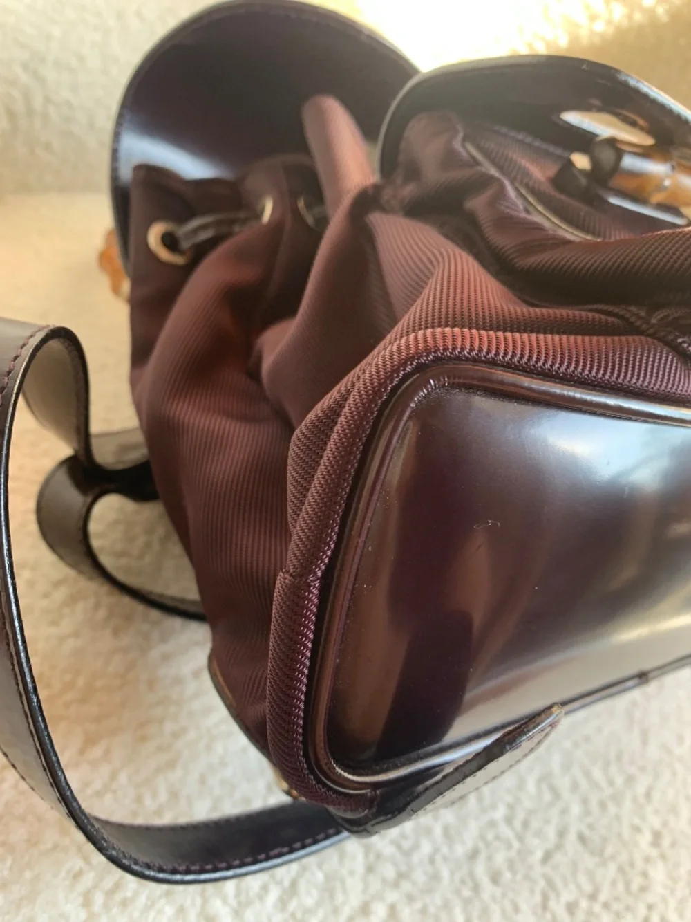 Gucci Bamboo mini Backpack Nylon/Leather